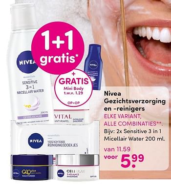 Aanbiedingen Nivea gezichtsverzorging en reinigers - Nivea - Geldig van 09/11/2015 tot 22/11/2015 bij da