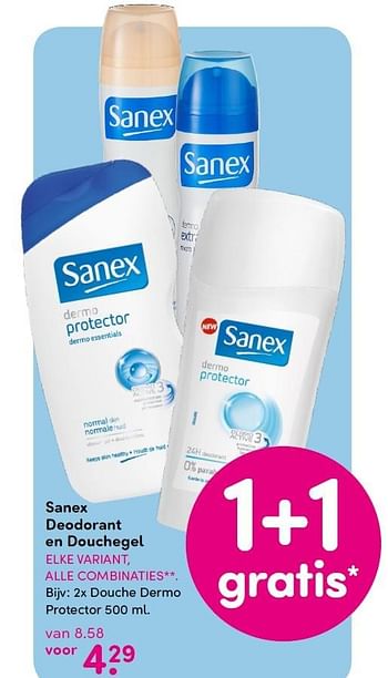 Aanbiedingen Sanex deodorant en douchegel - Sanex - Geldig van 09/11/2015 tot 22/11/2015 bij da