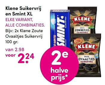Aanbiedingen Klene suikervrij en smint xl - Klene - Geldig van 09/11/2015 tot 22/11/2015 bij da