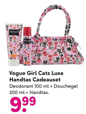 Aanbiedingen Vogue girl cats luxe handtas cadeauset - Vogue - Geldig van 09/11/2015 tot 22/11/2015 bij da