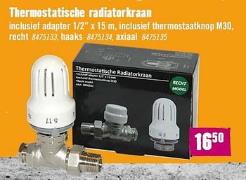 Aanbiedingen Thermostatische radiatorkraan - Huismerk Hornbach - Geldig van 02/11/2015 tot 29/11/2015 bij Hornbach