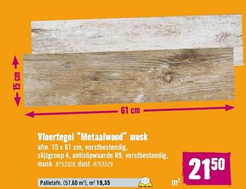 Aanbiedingen Vloertegel metaalwood musk - Huismerk Hornbach - Geldig van 02/11/2015 tot 29/11/2015 bij Hornbach