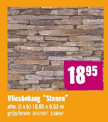 Aanbiedingen Vliesbehang stenen - Huismerk Hornbach - Geldig van 02/11/2015 tot 29/11/2015 bij Hornbach