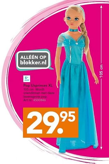 Aanbiedingen Pop ijsprinses xl - Huismerk - Blokker - Geldig van 26/10/2015 tot 06/12/2015 bij Blokker