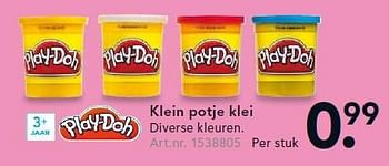 Aanbiedingen Klein potje klei - Play-Doh - Geldig van 26/10/2015 tot 06/12/2015 bij Blokker