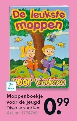 Aanbiedingen Moppenboekje voor de jeugd - Huismerk - Blokker - Geldig van 26/10/2015 tot 06/12/2015 bij Blokker