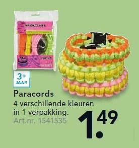 Aanbiedingen Paracords - Huismerk - Blokker - Geldig van 26/10/2015 tot 06/12/2015 bij Blokker