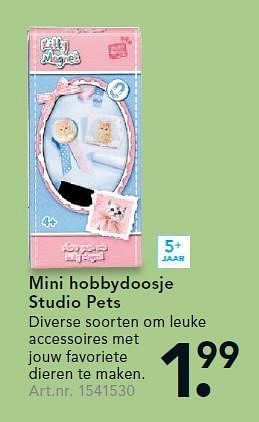 Aanbiedingen Mini hobbydoosje studio pets - Huismerk - Blokker - Geldig van 26/10/2015 tot 06/12/2015 bij Blokker