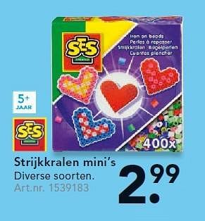 Aanbiedingen Strijkkralen mini`s - SES - Geldig van 26/10/2015 tot 06/12/2015 bij Blokker