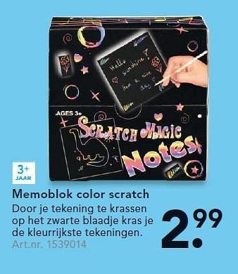 Aanbiedingen Memoblok color scratch - Huismerk - Blokker - Geldig van 26/10/2015 tot 06/12/2015 bij Blokker