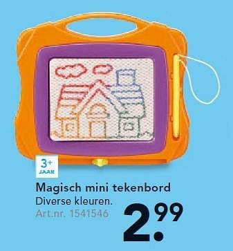 Aanbiedingen Magisch mini tekenbord - Huismerk - Blokker - Geldig van 26/10/2015 tot 06/12/2015 bij Blokker