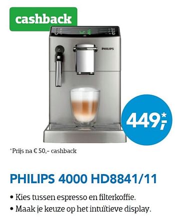 Aanbiedingen Philips 4000 hd8841-11 - Philips - Geldig van 01/11/2015 tot 06/12/2015 bij Coolblue