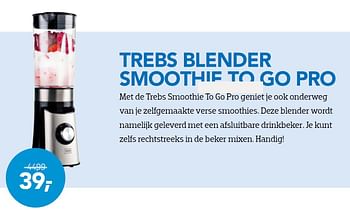 Aanbiedingen Trebs blender smoothie to go pro - Trebs - Geldig van 01/11/2015 tot 06/12/2015 bij Coolblue
