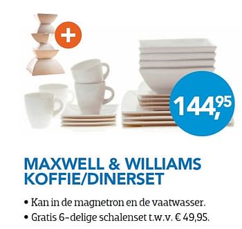 Aanbiedingen Maxwell + williams koffie-dinerset - Maxwell Williams - Geldig van 01/11/2015 tot 06/12/2015 bij Coolblue