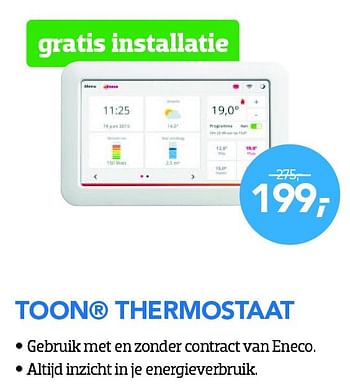 Aanbiedingen Toon thermostaat - Eneco - Geldig van 01/11/2015 tot 06/12/2015 bij Coolblue