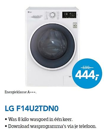 Aanbiedingen Lg wasmachine f14u2tdn0 - LG - Geldig van 01/11/2015 tot 06/12/2015 bij Coolblue