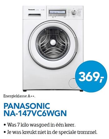 Aanbiedingen Panasonic wasmachine na-147vc6wgn - Panasonic - Geldig van 01/11/2015 tot 06/12/2015 bij Coolblue