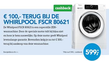 Aanbiedingen Whirlpool wasmachine fscr 80621 - Whirlpool - Geldig van 01/11/2015 tot 06/12/2015 bij Coolblue