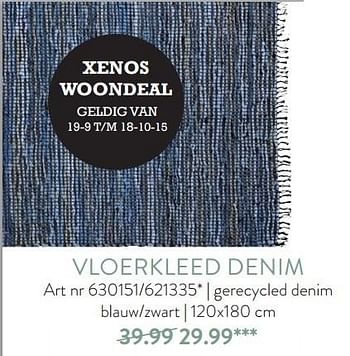 Aanbiedingen Vloerkleed denim - Huismerk - Xenos - Geldig van 12/10/2015 tot 31/12/2015 bij Xenos