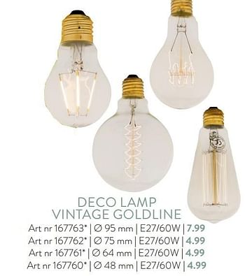 Aanbiedingen Deco lamp vintage goldline - Huismerk - Xenos - Geldig van 12/10/2015 tot 31/12/2015 bij Xenos