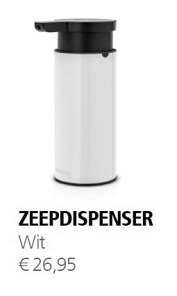 Aanbiedingen Zeepdispenser - Brabantia - Geldig van 07/12/2015 tot 31/12/2015 bij Multi Bazar