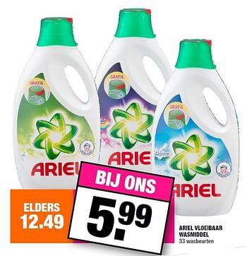 Aanbiedingen Ariel vloeibaar wasmiddel - Ariel - Geldig van 16/11/2015 tot 29/11/2015 bij Big Bazar