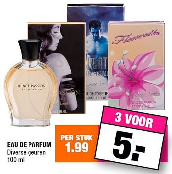 Aanbiedingen Eau de parfum - Huismerk - Big Bazar - Geldig van 16/11/2015 tot 29/11/2015 bij Big Bazar