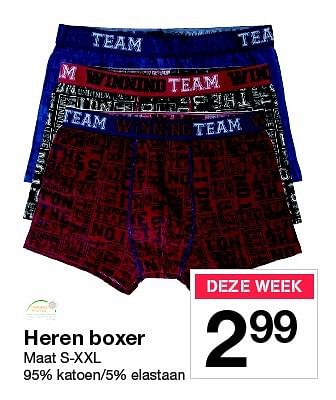 Aanbiedingen Heren boxer - Huismerk - Zeeman  - Geldig van 21/11/2015 tot 28/11/2015 bij Zeeman
