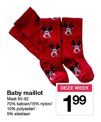 Aanbiedingen Baby maillot - Huismerk - Zeeman  - Geldig van 21/11/2015 tot 28/11/2015 bij Zeeman