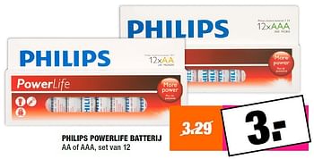 Aanbiedingen Philips powerlife batterij - Philips - Geldig van 16/11/2015 tot 29/11/2015 bij Big Bazar