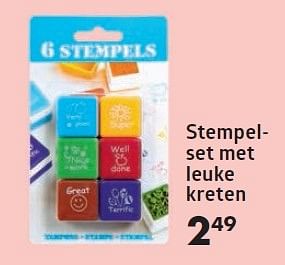 Aanbiedingen Stempelset met leuke kreten - Huismerk-Bruna - Geldig van 16/11/2015 tot 06/12/2015 bij Bruna