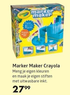 Aanbiedingen Marker maker crayola - Crayola - Geldig van 16/11/2015 tot 06/12/2015 bij Bruna