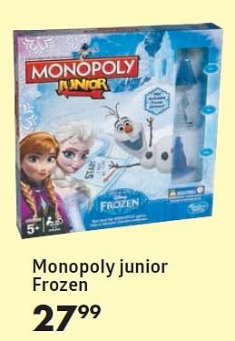 Aanbiedingen Monopoly junior frozen - Hasbro - Geldig van 16/11/2015 tot 06/12/2015 bij Bruna