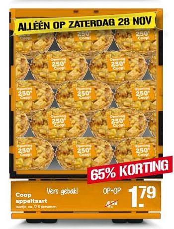 Aanbiedingen Coop appeltaart - Huismerk - Coop - Geldig van 23/11/2015 tot 29/11/2015 bij Coop