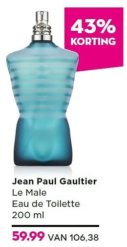 Aanbiedingen Jean paul gaultier le male eau de toilette - Jean Paul Gaultier - Geldig van 16/11/2015 tot 06/12/2015 bij Ici Paris XL