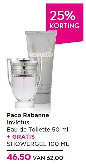 Aanbiedingen Paco rabanne invictus eau de toilette - Paco Rabanne - Geldig van 16/11/2015 tot 06/12/2015 bij Ici Paris XL