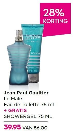 Aanbiedingen Jean paul gaultier le male eau de toilette - Jean Paul Gaultier - Geldig van 16/11/2015 tot 06/12/2015 bij Ici Paris XL