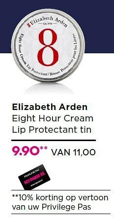 Aanbiedingen Elizabeth arden eight hour cream lip protectant tin - Elizabeth Arden - Geldig van 16/11/2015 tot 06/12/2015 bij Ici Paris XL