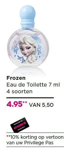 Aanbiedingen Frozen eau de toilette - Disney  Frozen - Geldig van 16/11/2015 tot 06/12/2015 bij Ici Paris XL