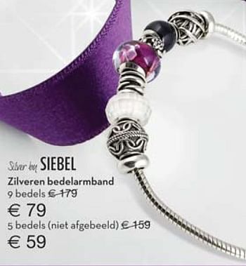 Aanbiedingen Zilveren bedelarmband - Huismerk - Siebel Juweliers - Geldig van 22/11/2015 tot 31/12/2015 bij Siebel Juweliers