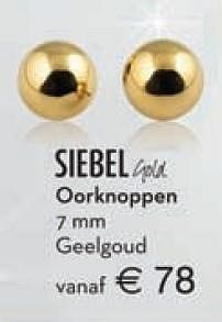 Aanbiedingen Oorknoppen 7mm geelgoud - Huismerk - Siebel Juweliers - Geldig van 22/11/2015 tot 31/12/2015 bij Siebel Juweliers