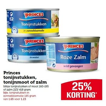 Aanbiedingen Princes tonijnstukken, tonijnmoot of zalm - Princes - Geldig van 23/11/2015 tot 29/11/2015 bij Coop