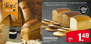 Aanbiedingen Molenbrood wit, tarwe of volkoren heel brood - Huismerk - Coop - Geldig van 23/11/2015 tot 29/11/2015 bij Coop