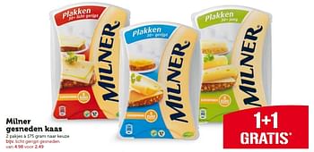 Aanbiedingen Milner gesneden kaas - Milner - Geldig van 23/11/2015 tot 29/11/2015 bij Coop
