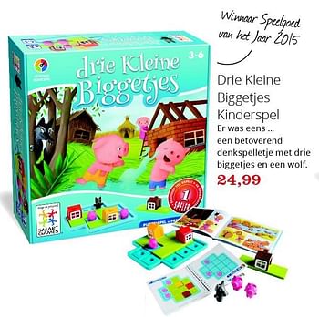 Aanbiedingen Drie kleine biggetjes kinderspel - Smart Games - Geldig van 20/11/2015 tot 06/12/2015 bij Bol
