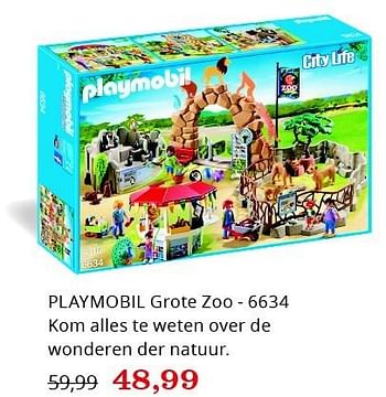 Aanbiedingen Playmobil grote zoo - 6634 - Playmobil - Geldig van 20/11/2015 tot 06/12/2015 bij Bol