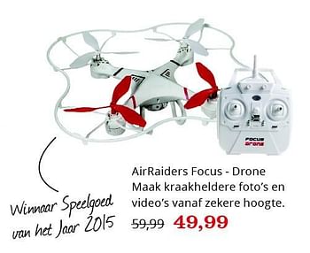 Aanbiedingen Airraiders focus - drone - Air Raiders - Geldig van 20/11/2015 tot 06/12/2015 bij Bol