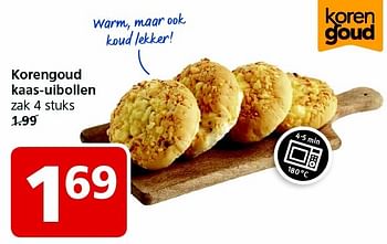 Aanbiedingen Korengoud kaas-uibollen - Korengoud - Geldig van 23/11/2015 tot 29/11/2015 bij Jan Linders