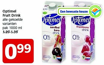 Aanbiedingen Optimel fruit drink - Optimel - Geldig van 23/11/2015 tot 29/11/2015 bij Jan Linders