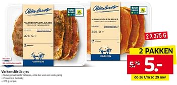 Aanbiedingen Varkensfiletlapjes - Oldenlander - Geldig van 23/11/2015 tot 29/11/2015 bij Lidl